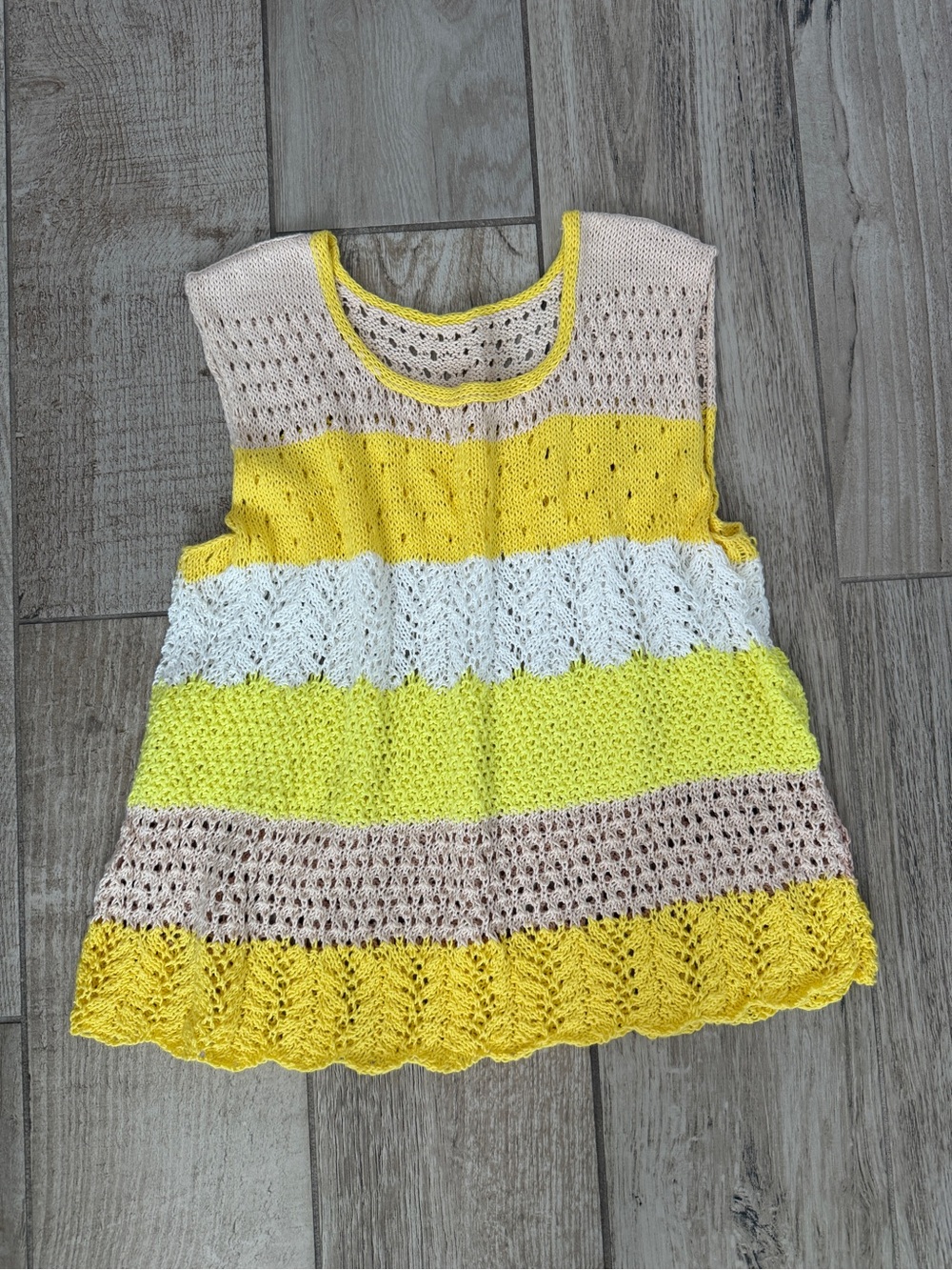 Handmade Cotton Multicolor Knit Sleeveless Top